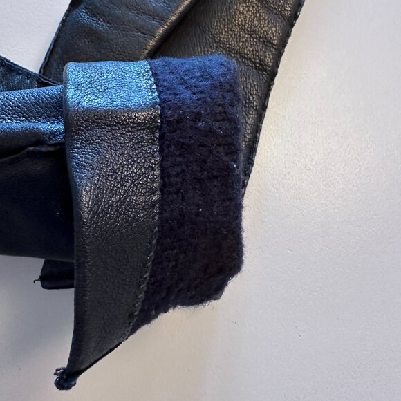 Women's Winter Leather Gloves sz 7.5 - Matt Black - Picture 5 of 11